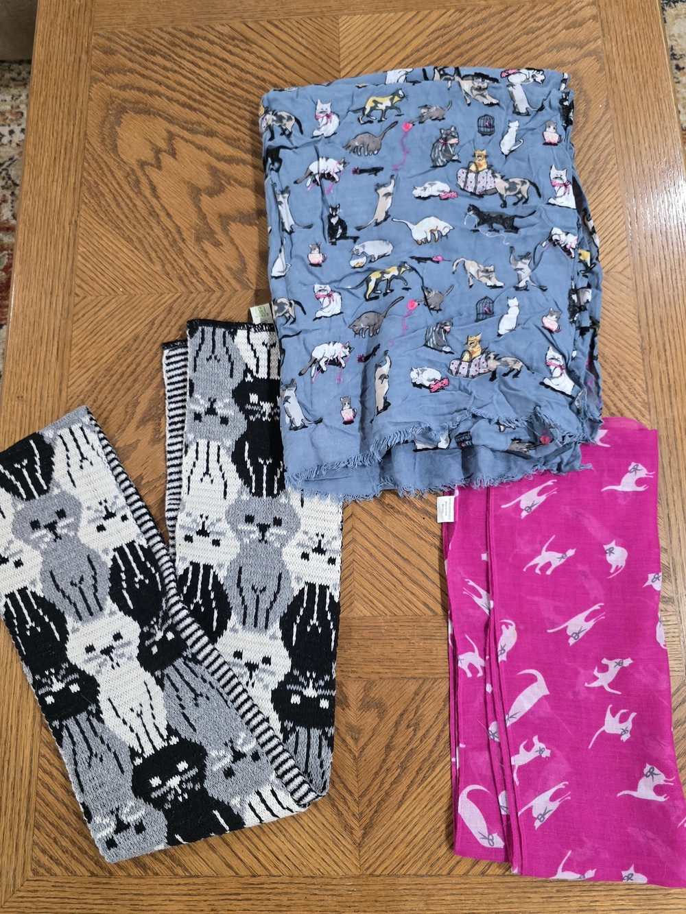 Set Of 3 Cat Scarves